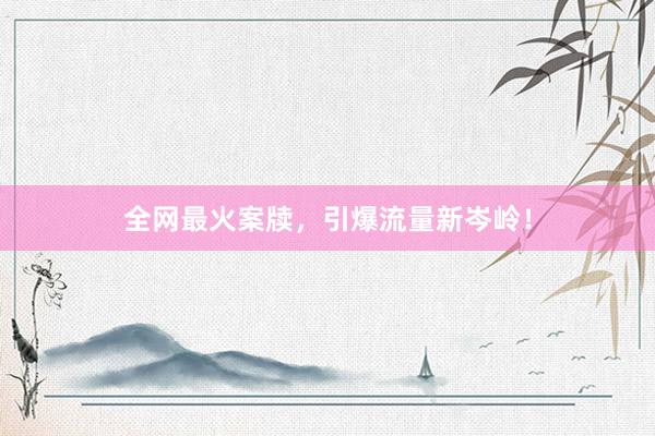 全网最火案牍,引爆流量新岑岭!